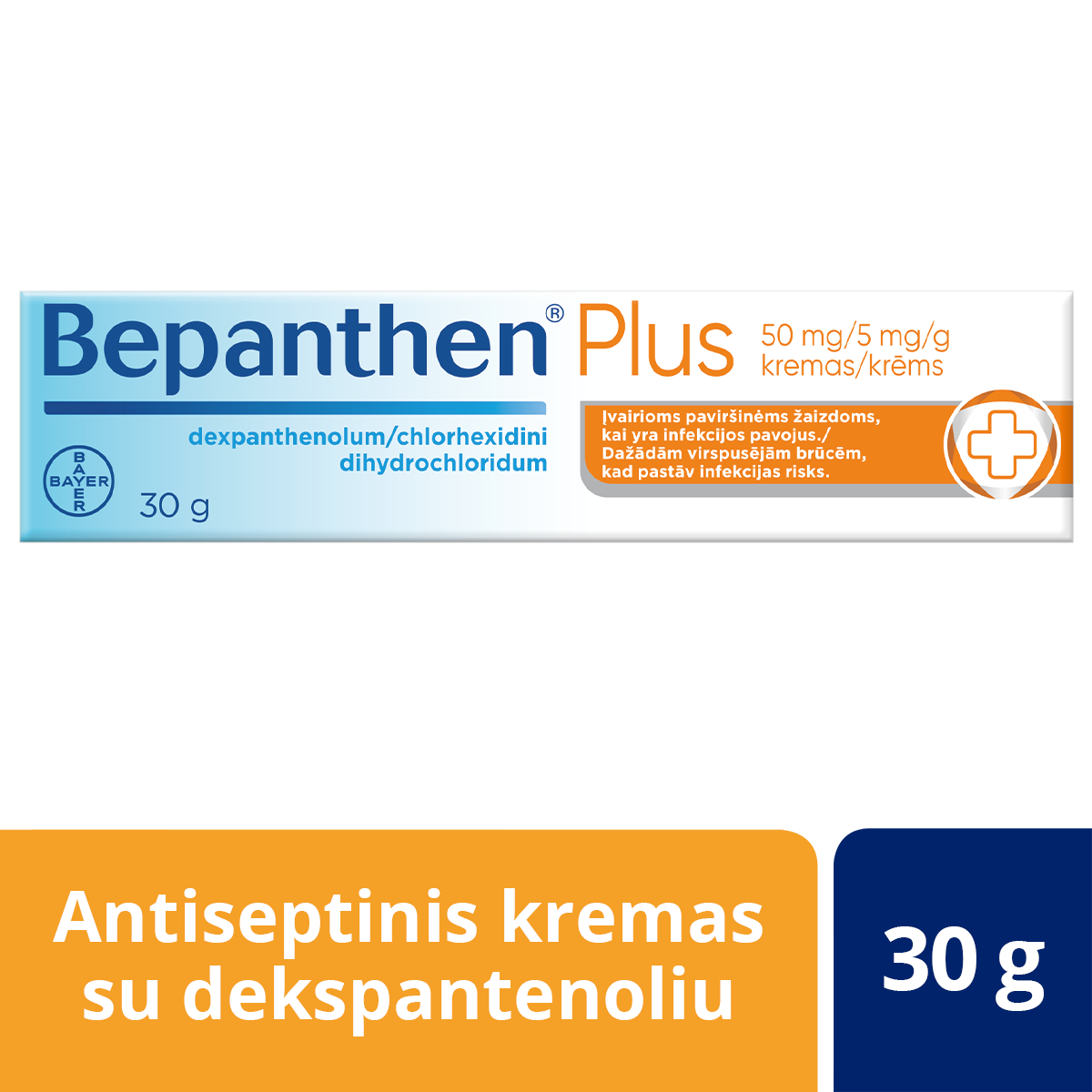 Bepanthen Plus 50mg+5mg/g kremas 30g N1 -  2