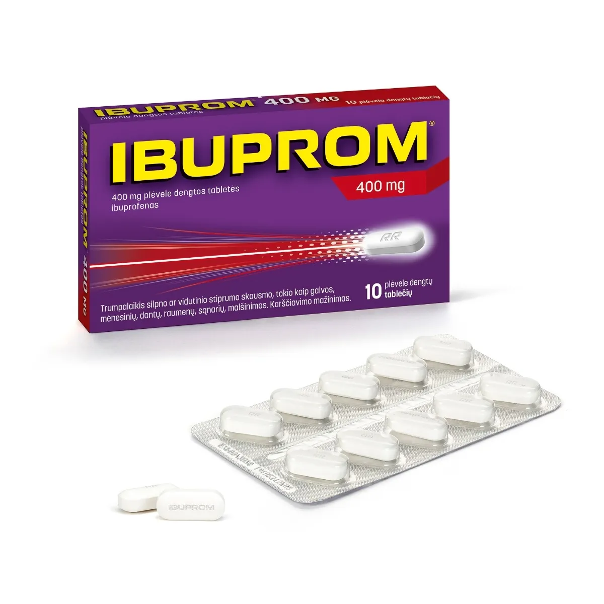 IBUPROM [Ibuprofen US Pharmacia] 400 mg plėvele dengtos tabletės N10 -  2