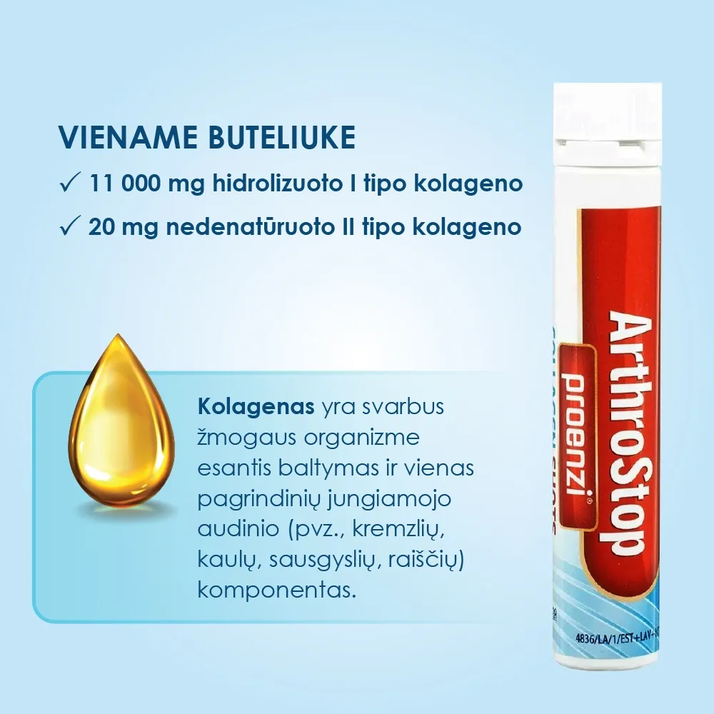 ARTHROSTOP PROENZI COLLAGEN SHOTS, 11000 mg kolageno (sąnariams), N14 -  2