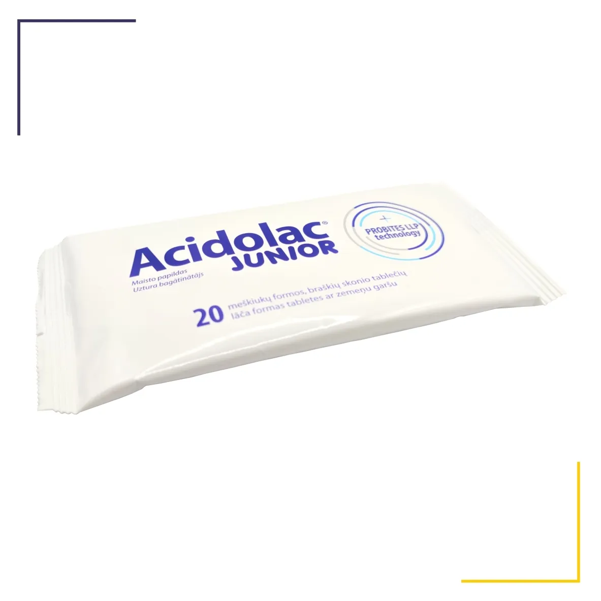 ACIDOLAC JUNIOR, meškiukų formos, braškių skonio, 20 tablečių -  5