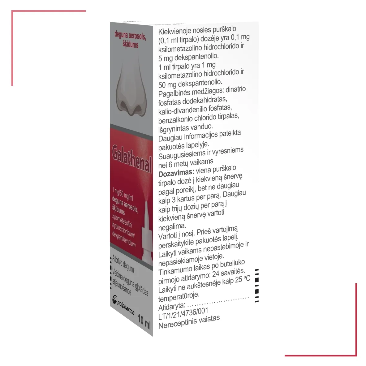 Galathenal [Galanas] 1mg/50mg/ml nosies puršk.10ml -  2