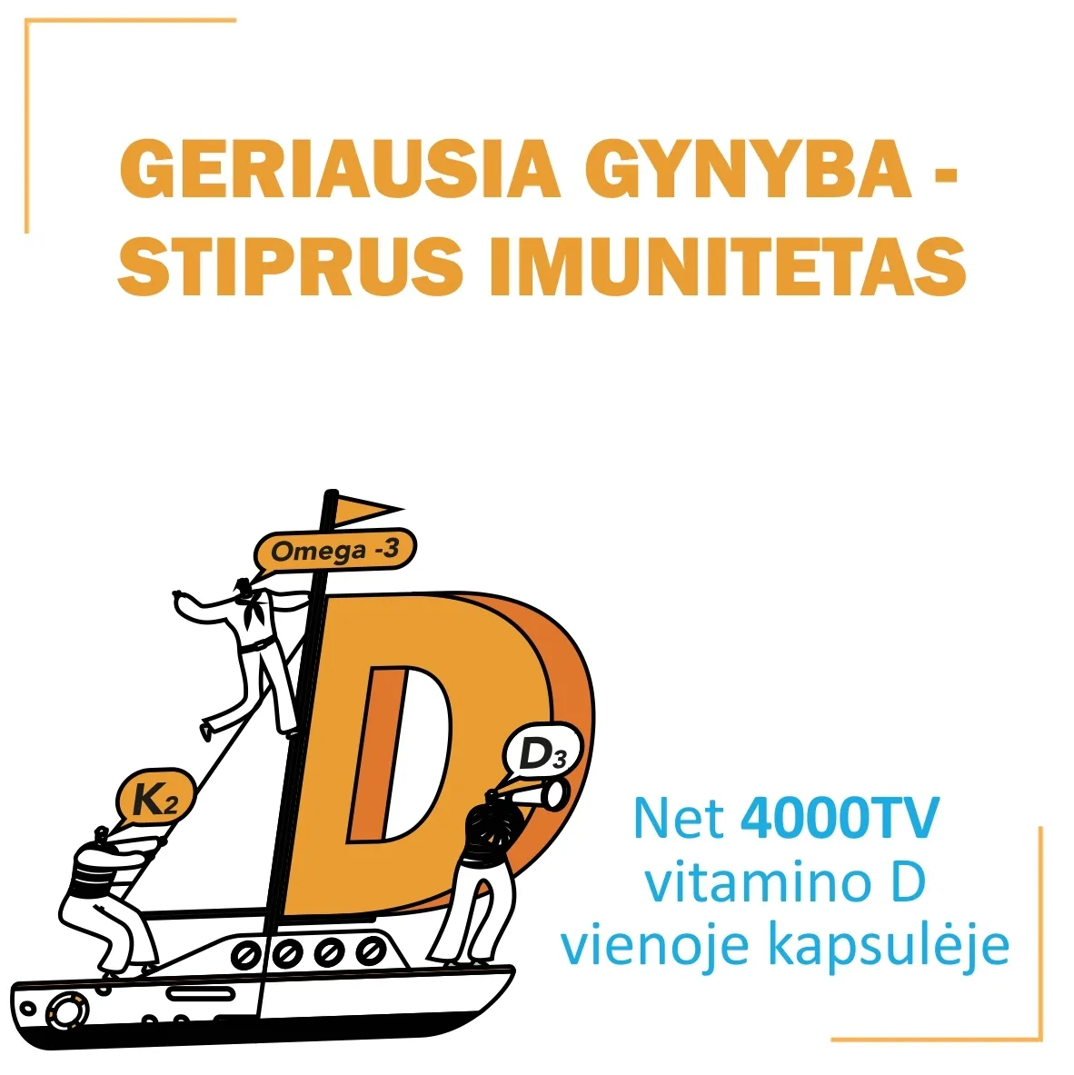 OLIDETRIM 4000 D3 + K2 OMEGA-3, 30 minkštų kapsulių -  3