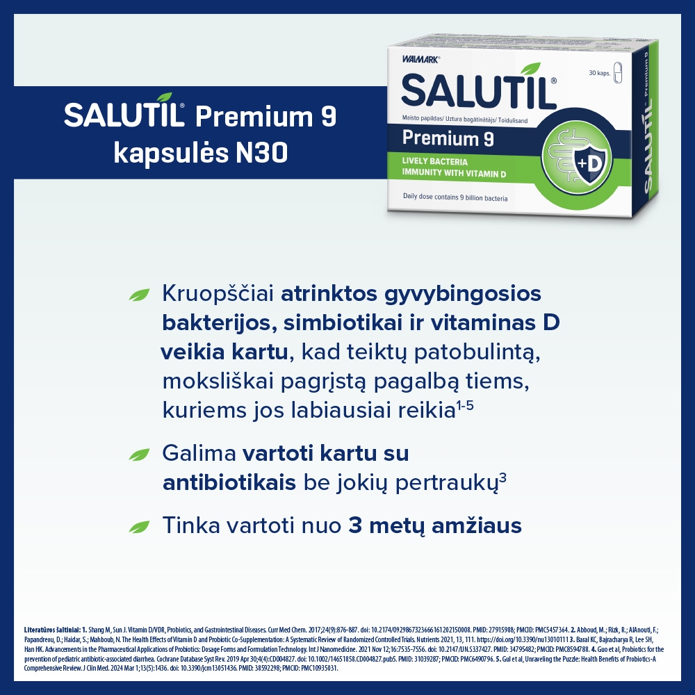 SALUTIL PREMIUM 9 (9 mlrd. Gyvybingųjų bakterijų), 30 kapsulių -  3