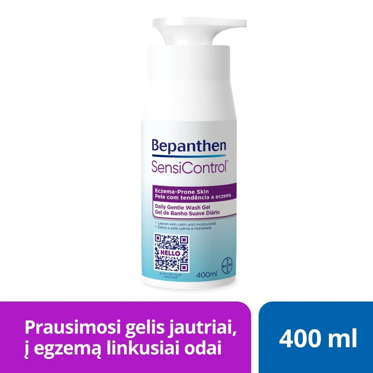 BEPANTHEN  prausimosi gelis SENSICONTROL, 400ml -  2