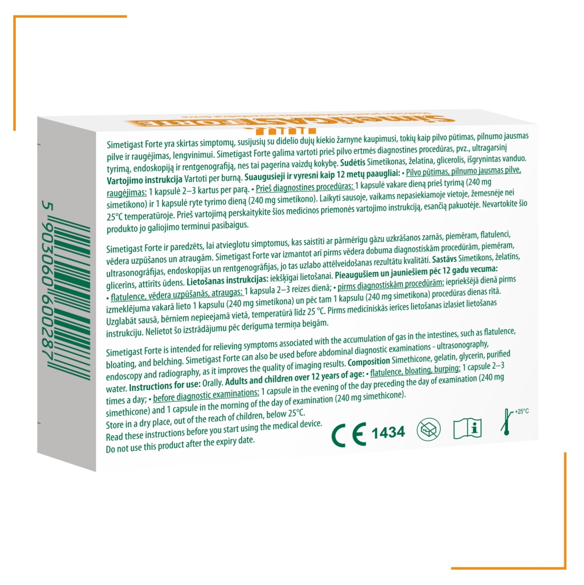SIMETIGAST FORTE 240mg dujų kaupimui mažinti, N10 -  2