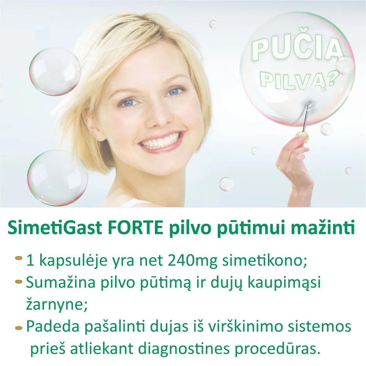 SIMETIGAST FORTE 240mg dujų kaupimui mažinti, N10 -  4