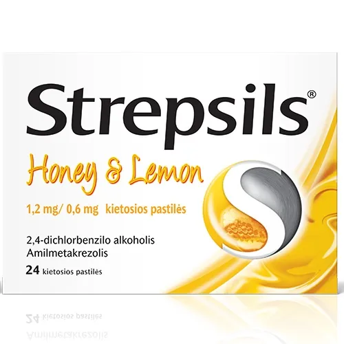 Strepsils Honey & Lemon kietosios pastilės N24