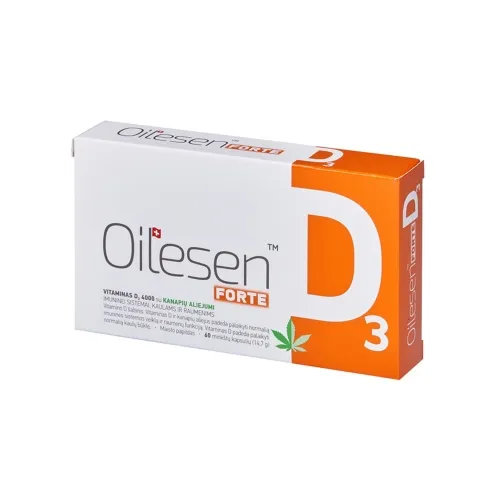 OILESEN D3 FORTE 4000 IU, 60 kapsulių