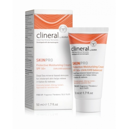Product image of CLINERAL BY AHAVA apsauginis drėkinamasis kremas SKINPRO SPF50, 50ml