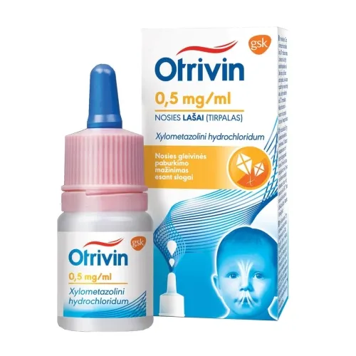 Otrivin 0.5mg/ml nosies lašai 10ml