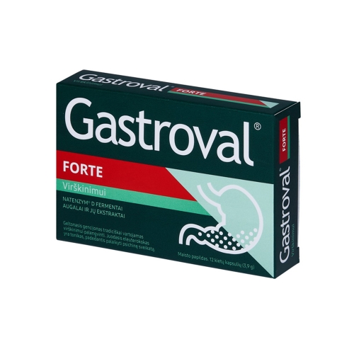 GASTROVAL FORTE, 12 kietų kapsulių