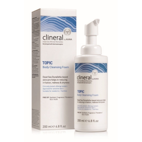 CLINERAL BY AHAVA kūno prausimosi putos TOPIC, 200ml -  