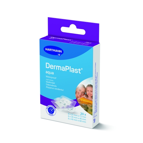 Product image of DERMAPLAST pleistrų rinkinys AQUA, 3 dydžių, 20 vnt.