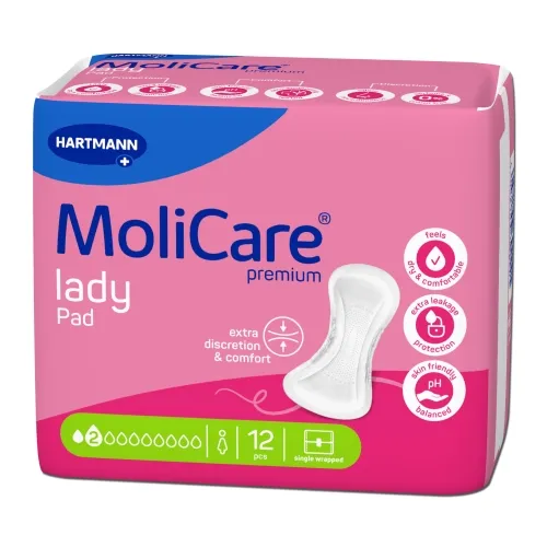Product image of MOLICARE PREMIUM lady pad įklotai, 2 lašai, 12 vnt.