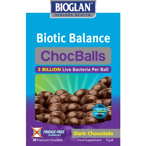 BIOGLAN probiotikai BIOTIC BALANCE CHOCBALLS, N30