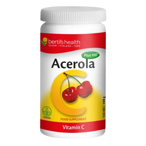 BERTIL'S Vitaminas C ACEROLA PLUS 100, 120 tablečių