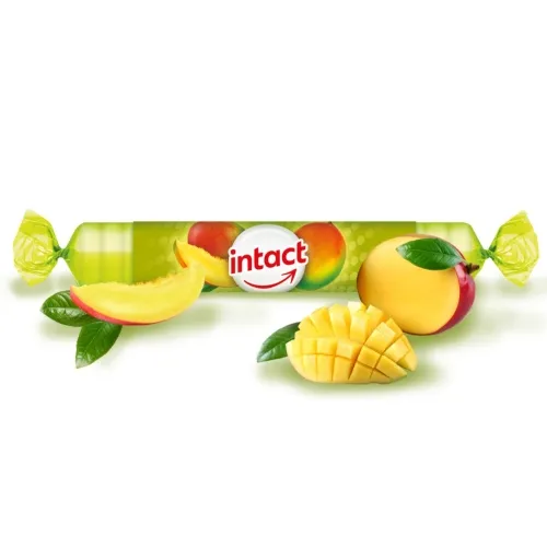 INTACT, gliukozės tabletės, mangų skonio, 40 g