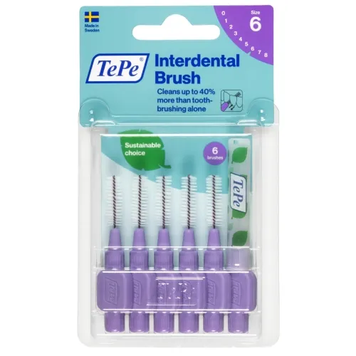 TEPE tarpdančių šepetėliai 1.1mm SIZE 6, violetiniai, N6