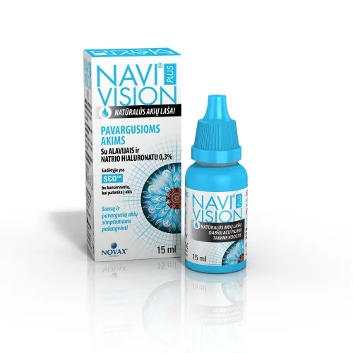 NAVIVISION PLUS natūralūs akių lašai pavargusioms akims, 15ml -  2