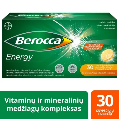 BEROCCA® ENERGY, 30 šnypščiųjų tablečių