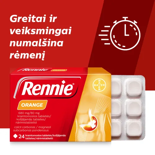 Rennie Orange kramtomosios tabletės N24 -  3