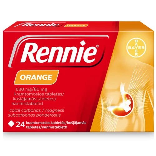 Rennie Orange kramtomosios tabletės N24 -  2