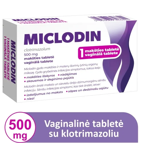 Product image of Miclodin 500mg makšties tabletė N1