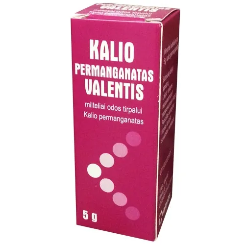Kalio permanganatas Valentis milteliai tirpalui 5g