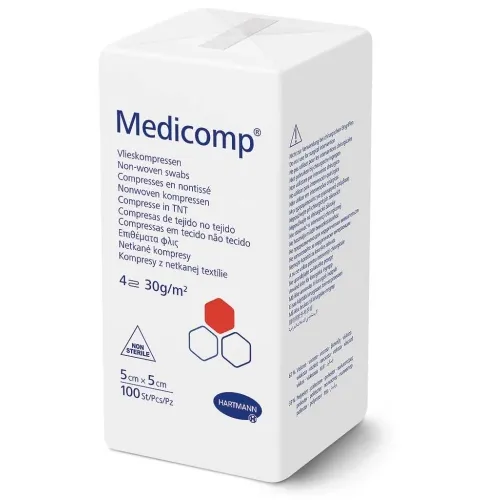 MEDICOMP nesterilus neaustinės medžiagos tvarstis, 5x5cm, 100 vnt. -  