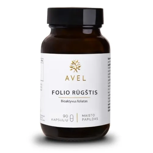 AVEL FOLIO RŪGŠTIS, Bioaktyvus foliatas, 90 kapsulių -  1