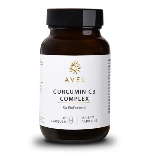 AVEL CURCUMIN C3 COMPLEX, Su BioPerine®, 60 kapsulių -  1