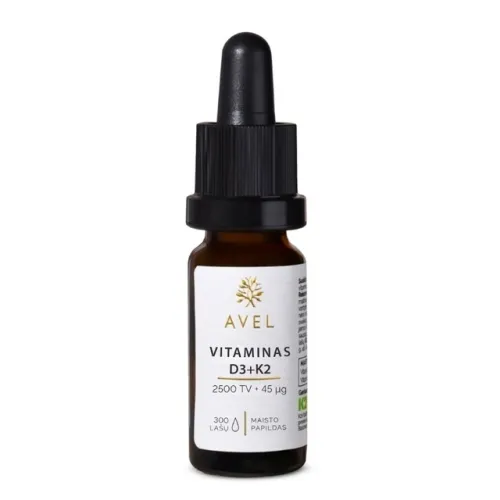 AVEL VITAMINAS K2+D3 MK7, 2500 TV +100 µg, 300 lašų -  1