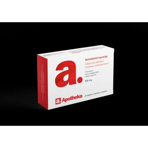 APOTHEKA IMBIERAS keliaujantiems, 500 mg, tabletės N20 -  1