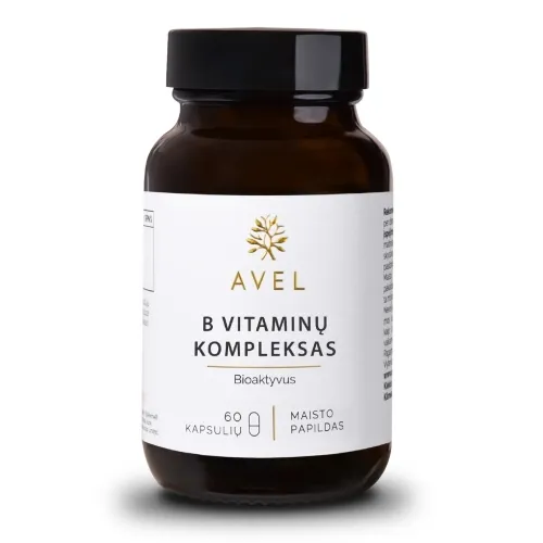 AVEL BIOAKTYVUS B VITAMINŲ KOMPLEKSAS, 60 kapsulių