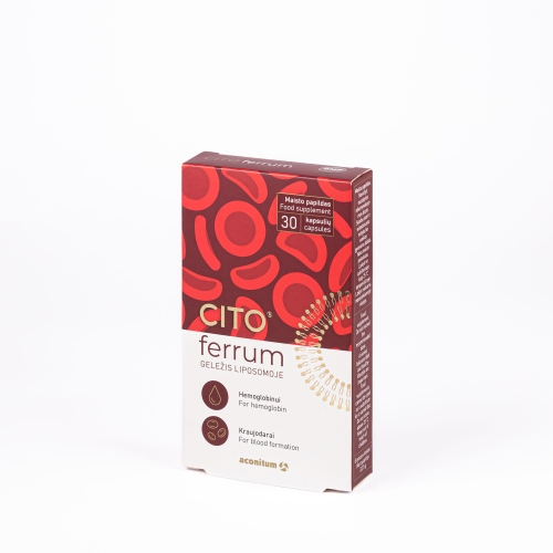 ACONITUM liposominė geležis su folio rūgštimi CITO® FERRUM, N30