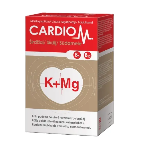 CardioM K + Mg (kalis ir magnis) Širdžiai, 50 tablečių -  