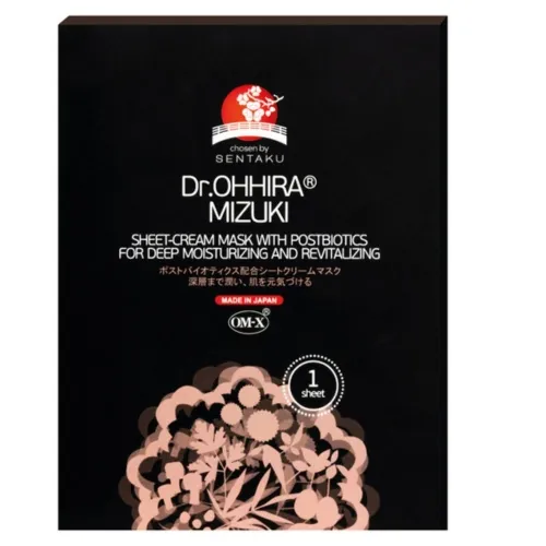 Dr.OHHIRA® MIZUKI lakštinė-kreminė veido kaukė su postbiotikais