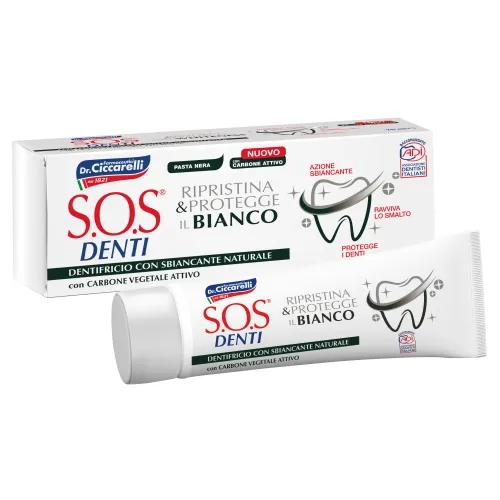 CICCARELLI  balinamoji dantų pasta su anglimi SOS DENTI, 75ml