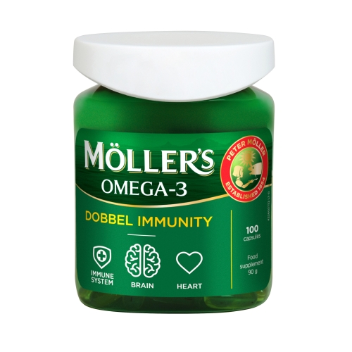 MÖLLER'S DOBBEL IMMUNITY žuvų taukai, 100 kapsulių -  