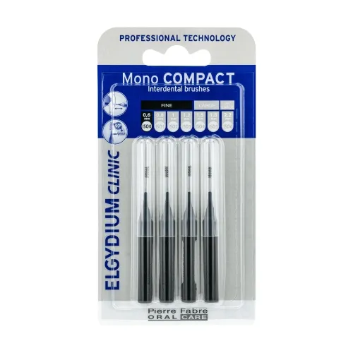 Product image of ELGYDIUM CLINIC tarpdančių šepetėliai Mono COMPACT, 0,6mm, juod. ISO 0
