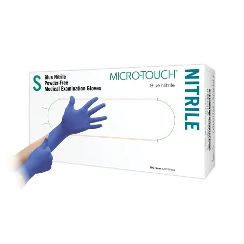 Product image of MICRO-TOUCH® nesterilios medicininės pirštinės BLUE NITRILE, S, N200