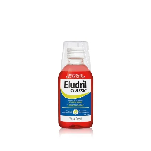 ELUDRIL CLASSIC burnos skalavimo skystis su 0,10% chlorheksidino