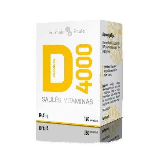 FORMULA VITALE vitaminas D3 SAULĖS VITAMINAS 4000TV/100µg, N120