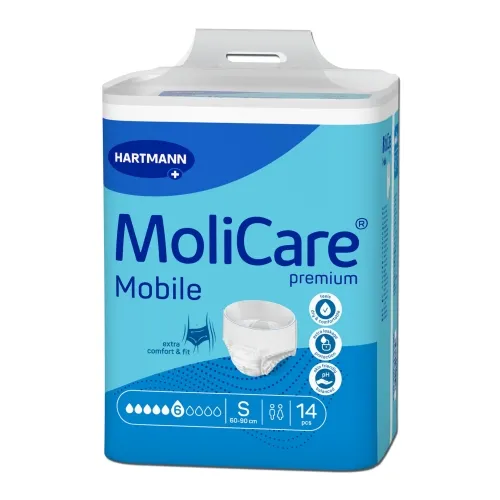 Product image of MOLICARE MOBILE sauskelnės-kelnaitės, 6 lašai, S 14 vnt.