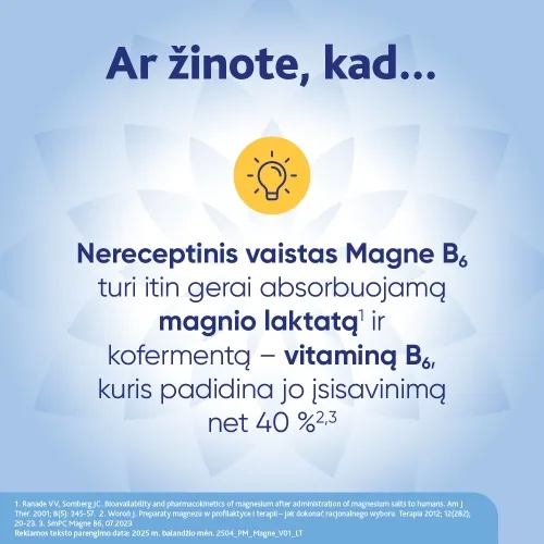 Magne B6 tab.470mg+5mg dengt. tabletės N60 -  4