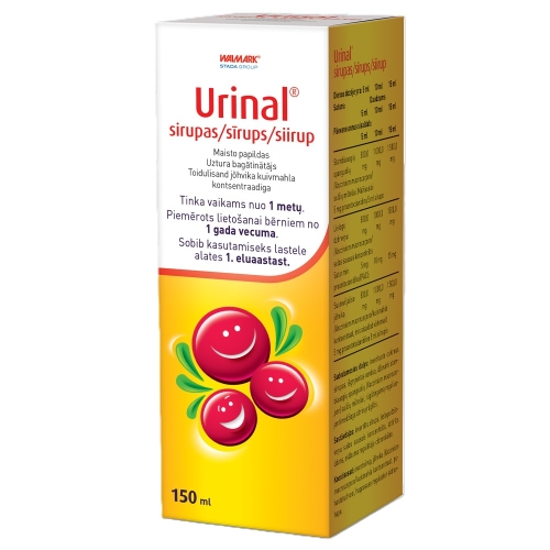 URINAL sirupas (spanguolės), 150 ml