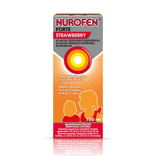 Nurofen Forte Strawberry 40mg/ml geriamoji suspensija 100ml