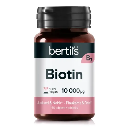 Bertil's Biotin 10000 mcg plaukams, tabletės N60