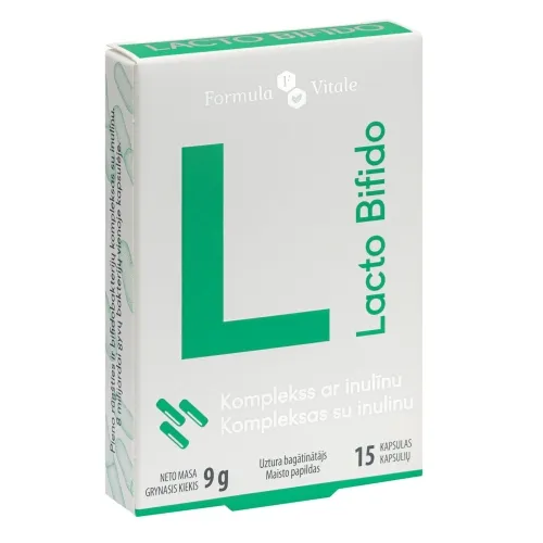 FORMULA VITALE kompleksas su inulinu LACTO BIFIDO, 15 kapsulių
