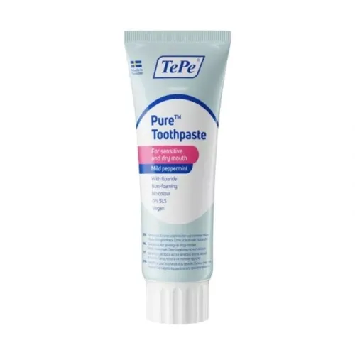 Product image of TEPE dantų pasta jautriai, sausai burnai PURE, mėtų skonio, 75ml